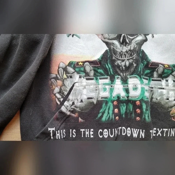 Vintage Megadeth Metal Band Graphic Fleece Lined Hoodie - Picture 3 of 4